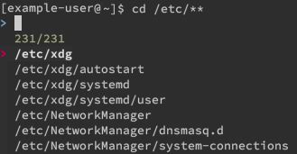 fzf autocomplete for the /etc directory