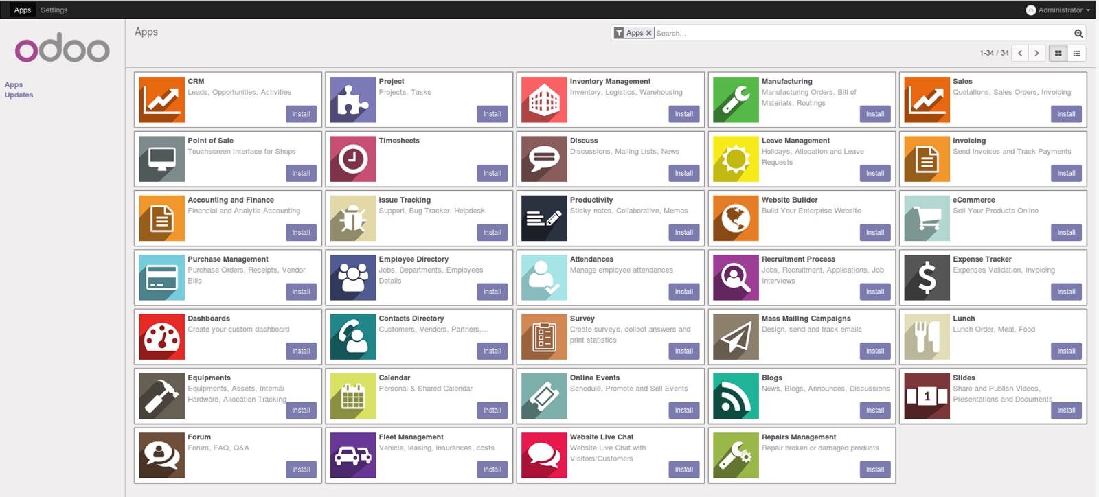 Odoo 10 applications